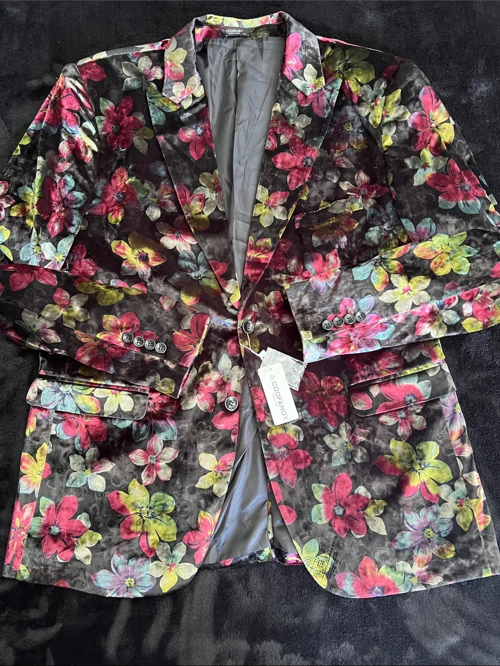 Floral Velvet Blazer - Multicolor